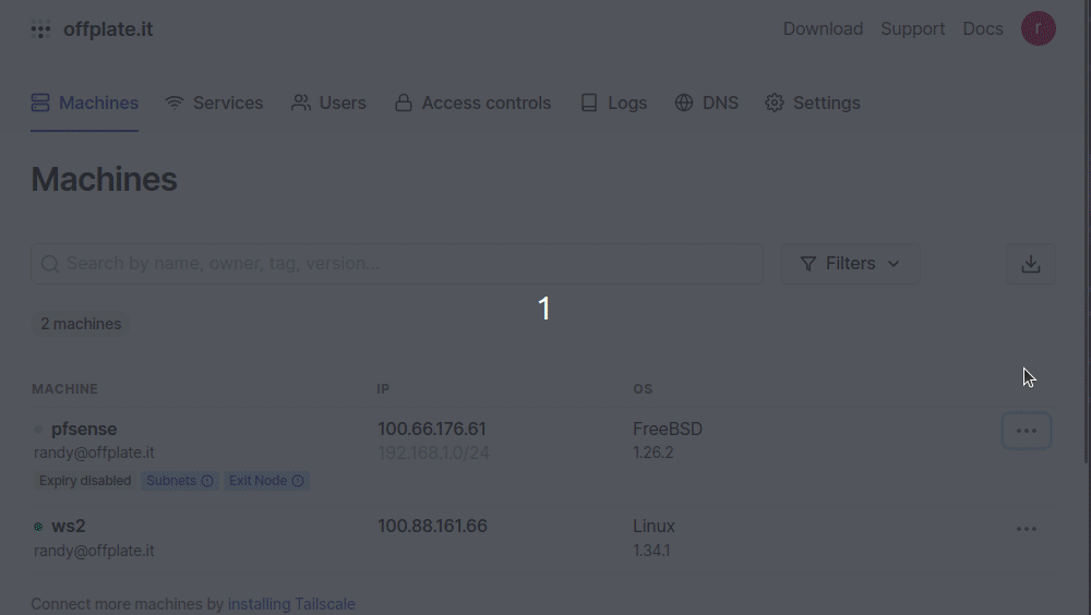 Enable Exit Node and Route Advertisement